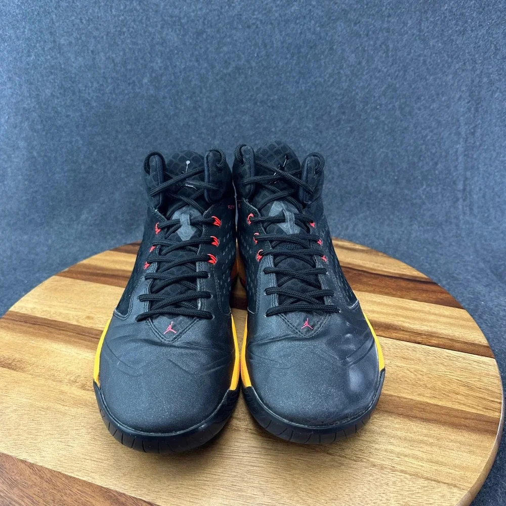 Nike Air Jordan Rising High Men's 11 Black Orange Flight Plate Sneakers Athletic